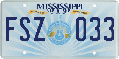 MS license plate FSZ033