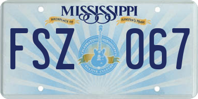 MS license plate FSZ067