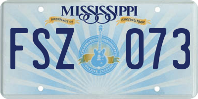MS license plate FSZ073