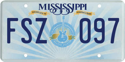 MS license plate FSZ097