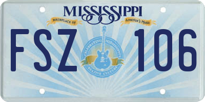 MS license plate FSZ106