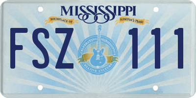 MS license plate FSZ111