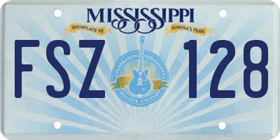 MS license plate FSZ128