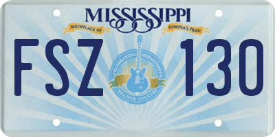 MS license plate FSZ130