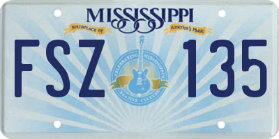 MS license plate FSZ135