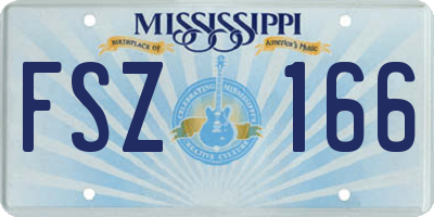 MS license plate FSZ166