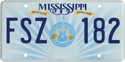 MS license plate FSZ182