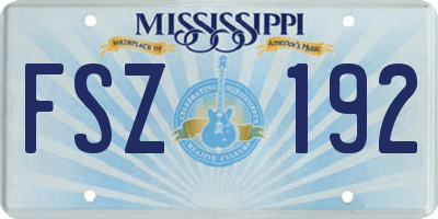 MS license plate FSZ192