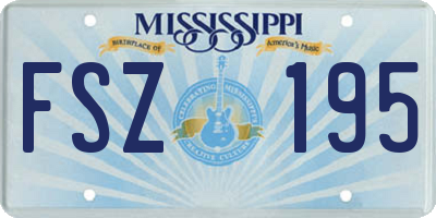 MS license plate FSZ195