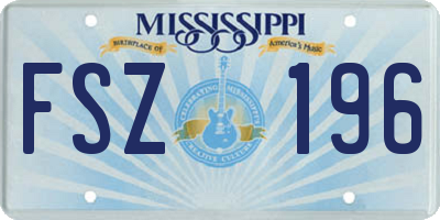 MS license plate FSZ196
