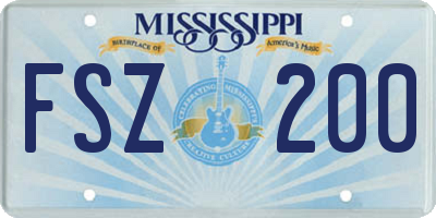 MS license plate FSZ200