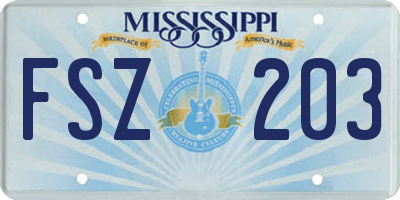 MS license plate FSZ203