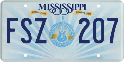 MS license plate FSZ207