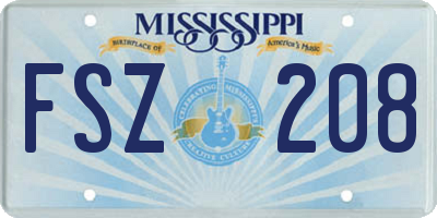 MS license plate FSZ208