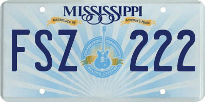 MS license plate FSZ222