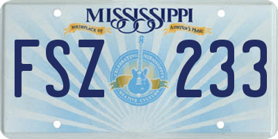 MS license plate FSZ233