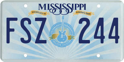 MS license plate FSZ244