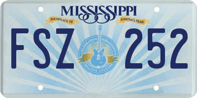 MS license plate FSZ252