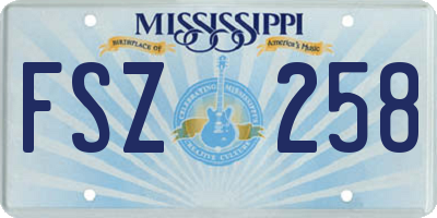 MS license plate FSZ258