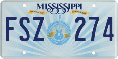 MS license plate FSZ274