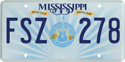 MS license plate FSZ278
