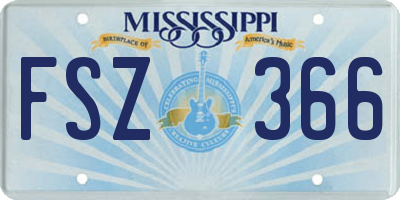 MS license plate FSZ366