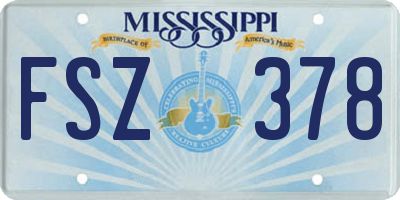 MS license plate FSZ378