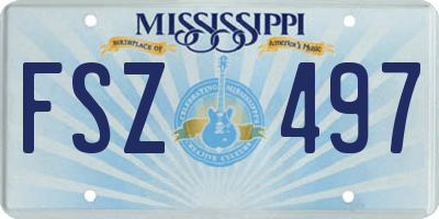 MS license plate FSZ497