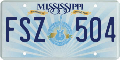 MS license plate FSZ504