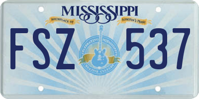 MS license plate FSZ537