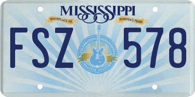 MS license plate FSZ578