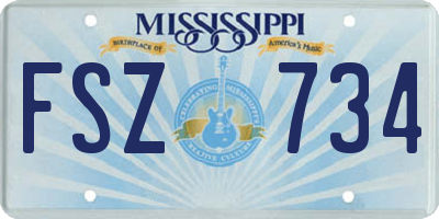 MS license plate FSZ734