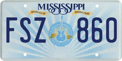 MS license plate FSZ860
