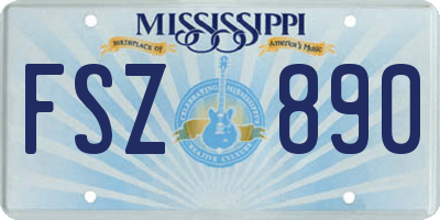 MS license plate FSZ890