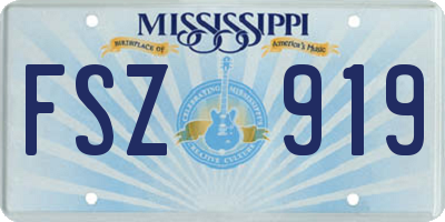 MS license plate FSZ919