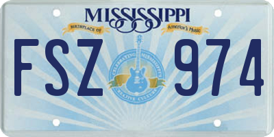 MS license plate FSZ974