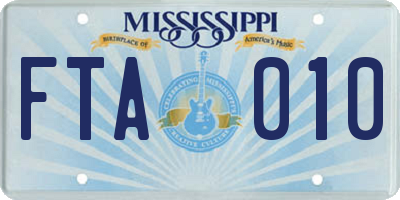 MS license plate FTA010