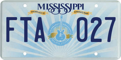 MS license plate FTA027
