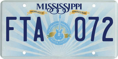 MS license plate FTA072