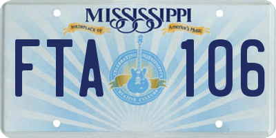 MS license plate FTA106