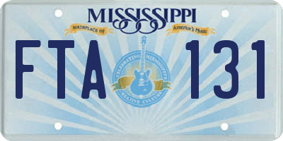 MS license plate FTA131