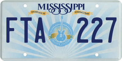 MS license plate FTA227