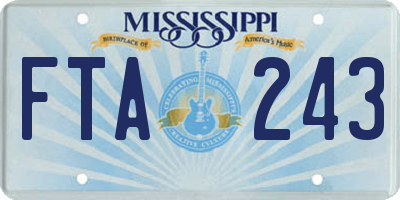 MS license plate FTA243