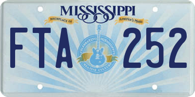 MS license plate FTA252
