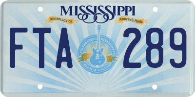 MS license plate FTA289