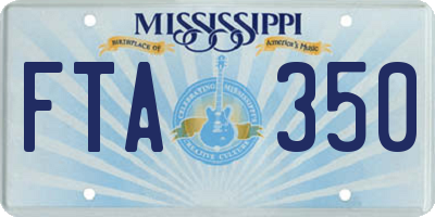 MS license plate FTA350