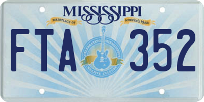 MS license plate FTA352