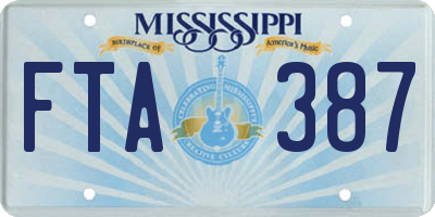 MS license plate FTA387