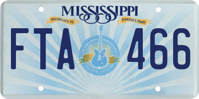 MS license plate FTA466