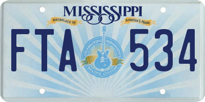 MS license plate FTA534